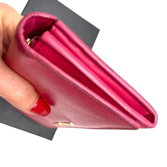 Yves Saint Laurent Pink caviar Leather Bi-fold Long Wallet - Picture 11 of 15